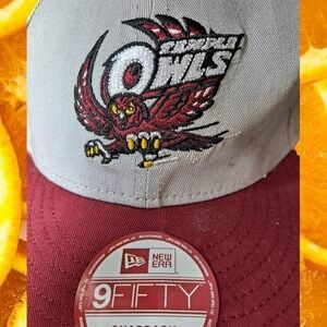 New Era Temple Owls Hat 9FIFTY Snapback Cap NCAA Maroon Gray‎ Medium Large